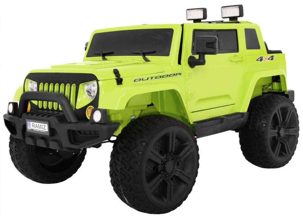 Mighty Jeep elektromos kisautó 4*4 - zöld színben