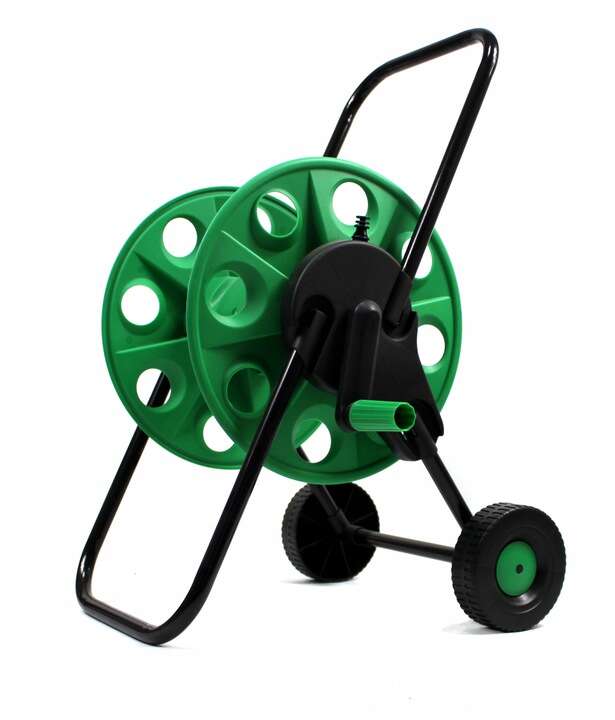 Zöld kerti tömlő kocsi