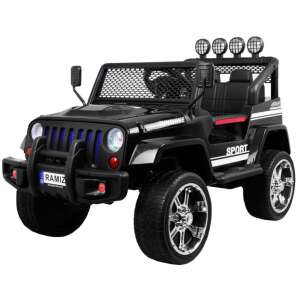 Fekete Raptor Drifter elektromos kisautó, 4x4, LED lámpákkal és zenelejátszóval - Járgány