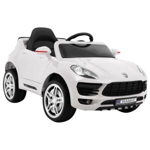 Ramiz Turbo-S Biały Elektryczny Samochód dla Dzieci - Ukośny Widok z Przodu - Ramiz Pojazd elektryczny