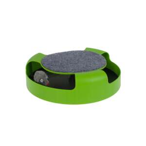Green interactive cat toy with a moving mouse, perfect for stimulating your cat's hunting instincts - Cat Toy