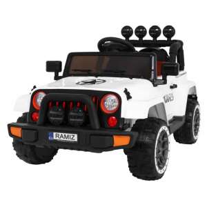 Elektryczny samochód NOVOKIDS™ Full Time Jeep 4X4 PRO dla dzieci, biały, 12V, 2 prędkości, 4 silniki - Ramiz Pojazd elektryczny