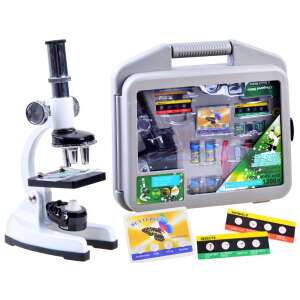 Kovová súprava mikroskopu pre mladého vedca, vzdelávacia hračka, mikroskop, príslušenstvo, kufor - Vedecké a objaviteľské hry