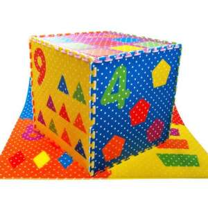 Colorful foam puzzle mat with numbers and shapes, 10 pieces, 60x60cm - Foam Puzzle