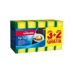 Vileda Tip Top dishwashing sponges, 3+2 pack, yellow and green, for cleaning dishes - Dish sponge