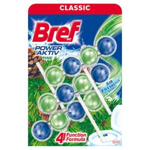 Bref Power Aktiv Pine Forest toilet bowl freshener, 3 x 50g, classic formula, air freshener effect - Cleaning Product