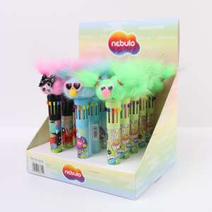 Nebulo 10 color ballpoint pen with funny animal figures, 15 pieces per display - Pen & Pencil