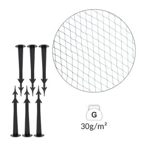 Plasă de protecție Gardenline 8x8 metri, verde, cu țăruși de fixare - Plase pentru plante