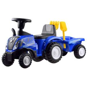 New Holland Gyermek traktor pótkocsival, 27x56x90 cm, kék 37032260 Kiskocsi