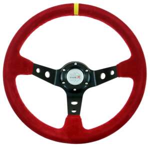 ProRacing 5125 Piros Sportkormány czerwona kierownica ze skóry zamszowej z żółtym paskiem - Pojazd i części