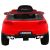 Hátsó nézet a Ramiz Turbo-S piros elektromos gyermekjárműről