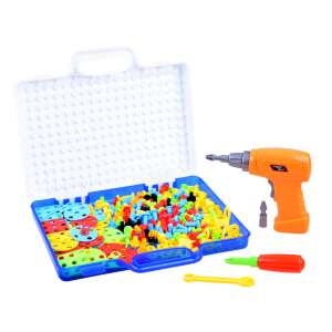 Set de jucării de construcție Creative Mosaic cu șurubelniță electrică și geantă de transport - Nonbrand Jocuri si jucarii creative