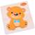 Wooden bear puzzle for toddlers, featuring a cute bear with a blue bow tie