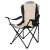 Krém és fekete összecsukható kemping szék pohártartóval