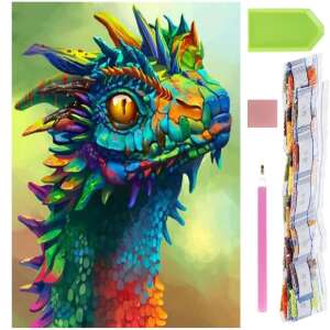 5D Diamond Painting Kit, Dragon Head design, complete set - Art & Craft