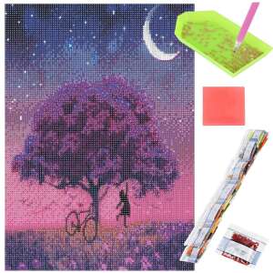 5D Diamond Painting Kit, 30x40cm, Blooming Tree Under the Moon model 100431677 - Art & Craft