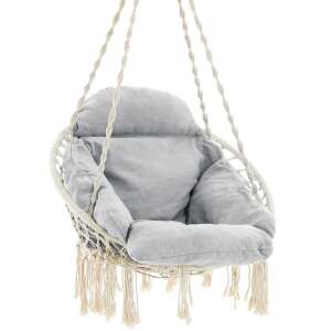 SONGMICS Hanging Chair with Cushion, for Home or Garden, Grey 100431983 - SONGMICS