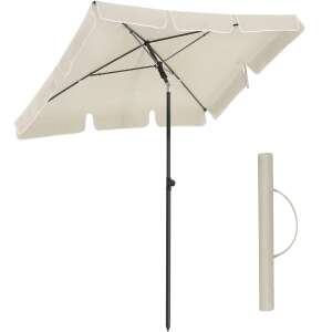 SONGMICS beige patio umbrella with tilt function, 180x125cm - SONGMICS