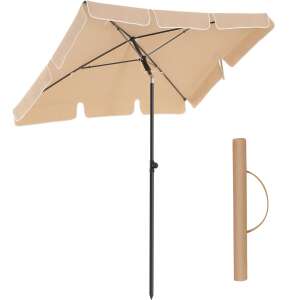 SONGMICS taupe patio umbrella with tilt function, 200x125cm, with carrying case - Parasol