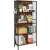 VASAGLE 4-tier bookshelf, rustic brown and black, metal frame and MDF shelves, 74x30x155cm