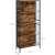 VASAGLE 4-tier bookshelf, dimensions, rustic brown and black, metal frame and MDF shelves, 74x30x155cm