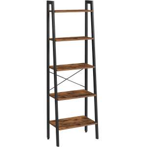 Nancy Homestore Renton Bookshelf, Metal/Wood, Black, 56 x 34 x 172 cm 100432631 - Office Furniture