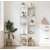 VASAGLE Boho Corner Shelf, Metal Frame, MDF Shelves and Polyrattan Panels, 32x32x156cm, White 100432684