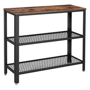 VASAGLE Masa de intrare, cadru metalic cu 3 polite din MDF, 35x102x80cm, maro rustic si negru 100432720 - VASAGLE Mese de cafea