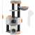 FEANDREA Large Cat Tree with Plush, Hammock and Scratching Cave - dimensions