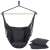 Dark gray hanging hammock chair with two cushions, perfect for relaxing indoors or outdoors