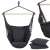 Dark gray hanging hammock chair with two cushions, perfect for relaxing indoors or outdoors
