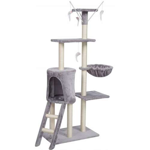 Cat Play Set with Scratching Post, Hideaway, Bed, 50x24x138cm, Grey 100434865