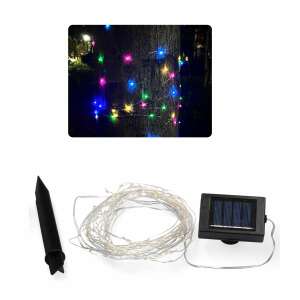 Luminițe LED solare cu 100 LED-uri, lungime 990 cm, multicolore, cu țăruș și panou solar - Nonbrand Lanternă solară