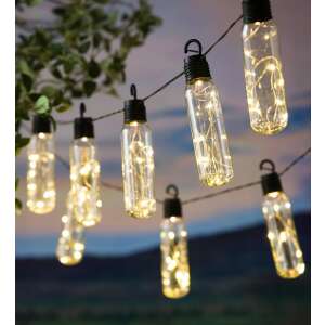 LED String Lights, Lux model, 10 bulbs, 380 cm, solar powered, warm white light 100435862 - GardenLine