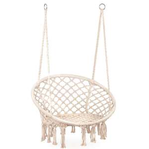 Round Hanging Swing Chair, PROCART, armchair type swing, with comfortable backrest, for one person, indoor and outdoor, 50x70x100 cm 102644730 - Garden Furniture