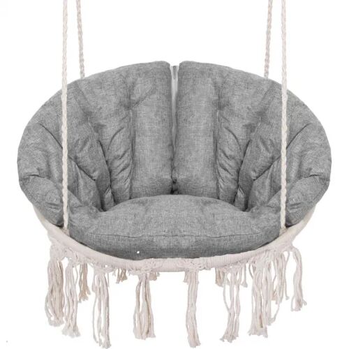 Boho Függőágy Szék - Kényelmes Párnával - Bézs