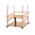 Wooden baby swing with red ropes, safety harness and wooden beads