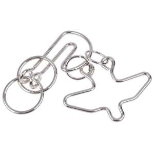 metal wire puzzle, airplane shape, brain teaser, logic game, challenge, fun, adults, kids - Logic Game