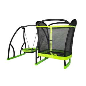 Kültéri gyerek játszótér (130 cm széles trambulinnal, 80 cm széles fészekhintával)