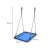 SkyFlyer nest swing with dimensions, blue fabric and black frame
