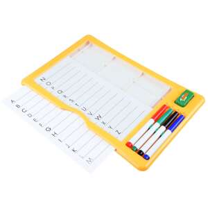 Art Drawing Board Wordpad Set, yellow dry erase board with alphabet letters and lines for writing practice, comes with markers and eraser, educational toy for kids - Drawing Boards, Writing Board