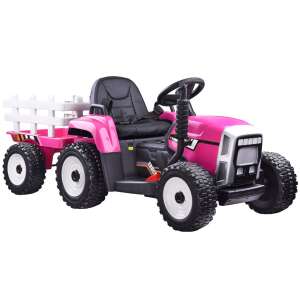 Rózsaszín gyermektraktor pótkocsival és távirányítóval 37162020 Elektromos jármű - Fényeffekt - 25 kg