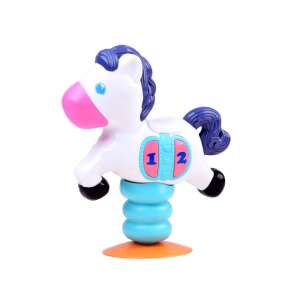 White musical rocking horse toy with suction cup base, for babies and toddlers - Nonbrand Interactive Kids' Toy