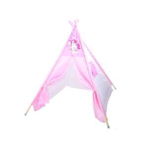 Pink unicorn play tent for kids, indoor or outdoor playhouse - Teepee