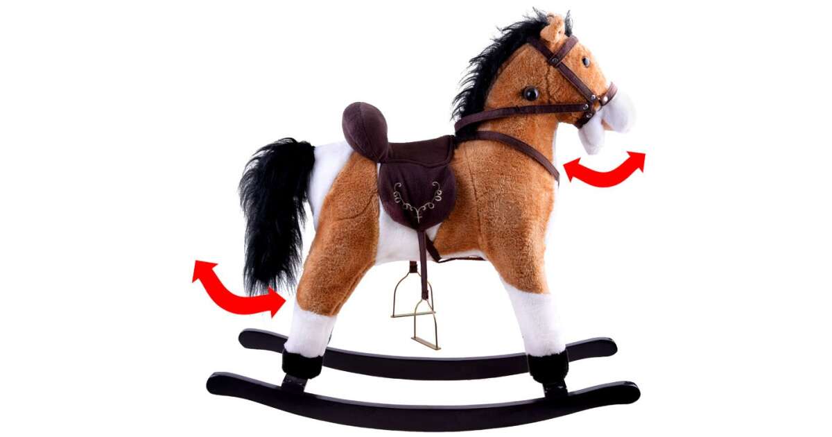 Balansoar mare maro deschis cu șa pentru copii -70x73x28 cm 47562594