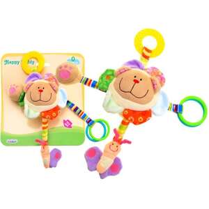 Smiling bear baby toy with colorful petals and a butterfly, perfect for stroller or cot - Stroller & Crib Toy