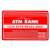 Red ATM bank card with 4 code and security system