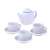White ceramic tea set, ready to be painted, includes teapot, cups and saucers