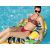 Woman relaxing on Bestway lemon inflatable pool mattress