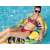 Woman relaxing on the Bestway inflatable pool float, lemon design